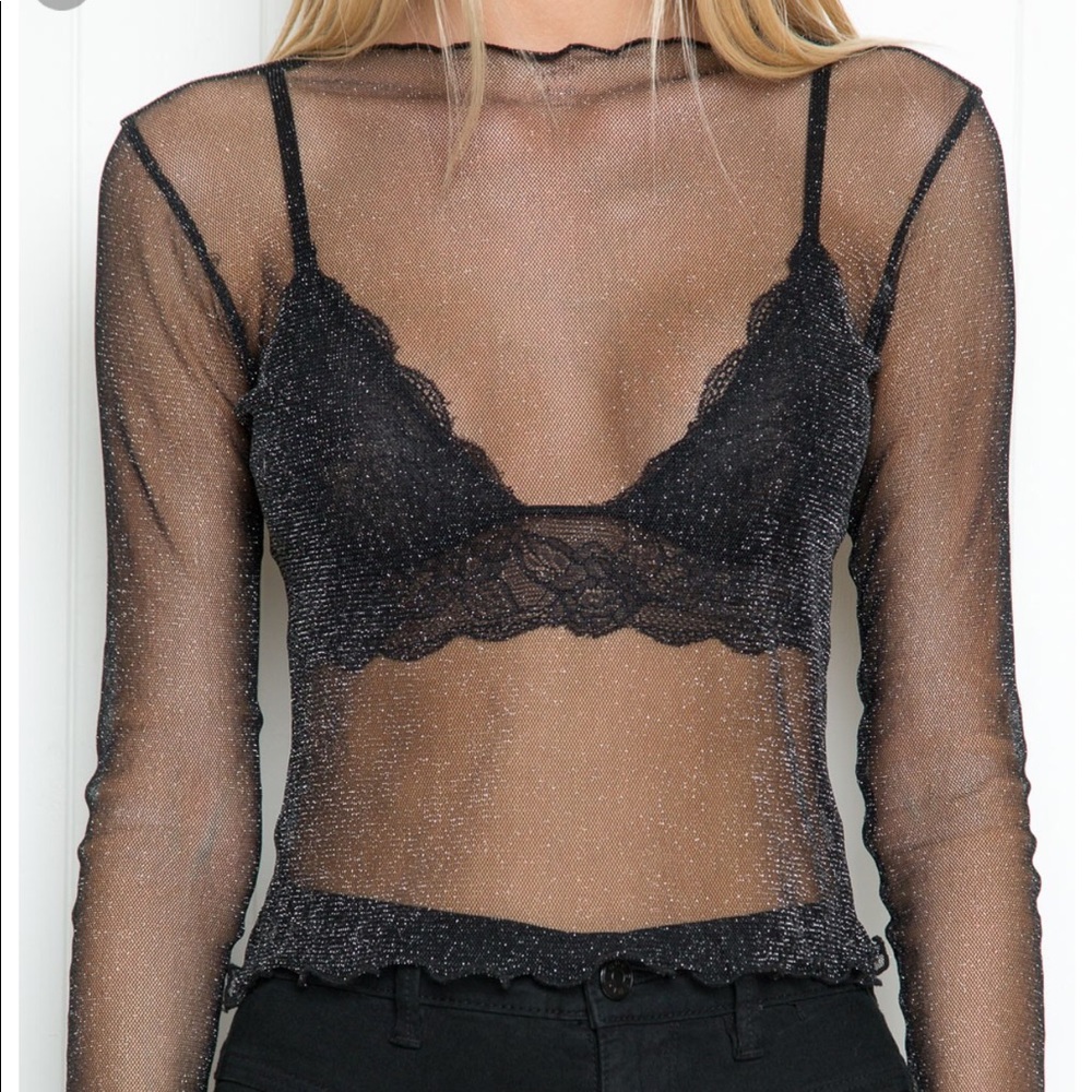 Brandy Melville Sheer Glitter Top